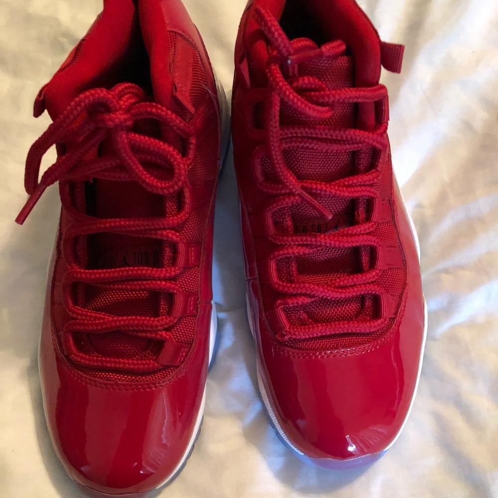 Red patent leather 13s Jordan’s size 7.5